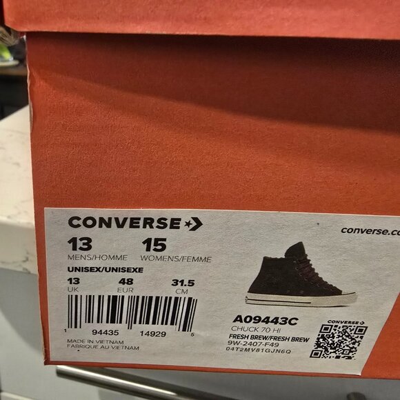 Converse Chuck 70 Distressed Leather 'Fresh Brew' Coffee Brown Men's Size 13 NEW - Picture 12 of 12